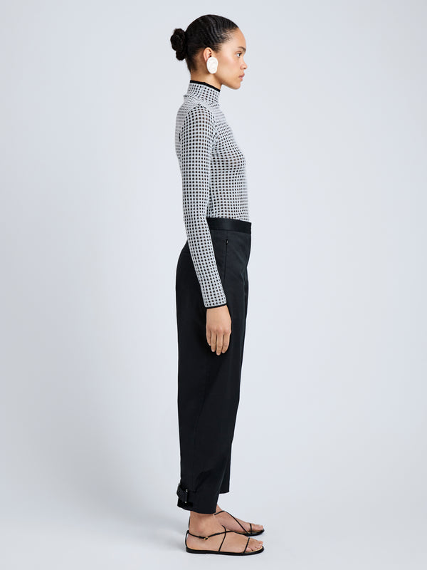 Proenza Schouler Proenza Schouler White Label Zella Top In Check Merino - Black/Jade