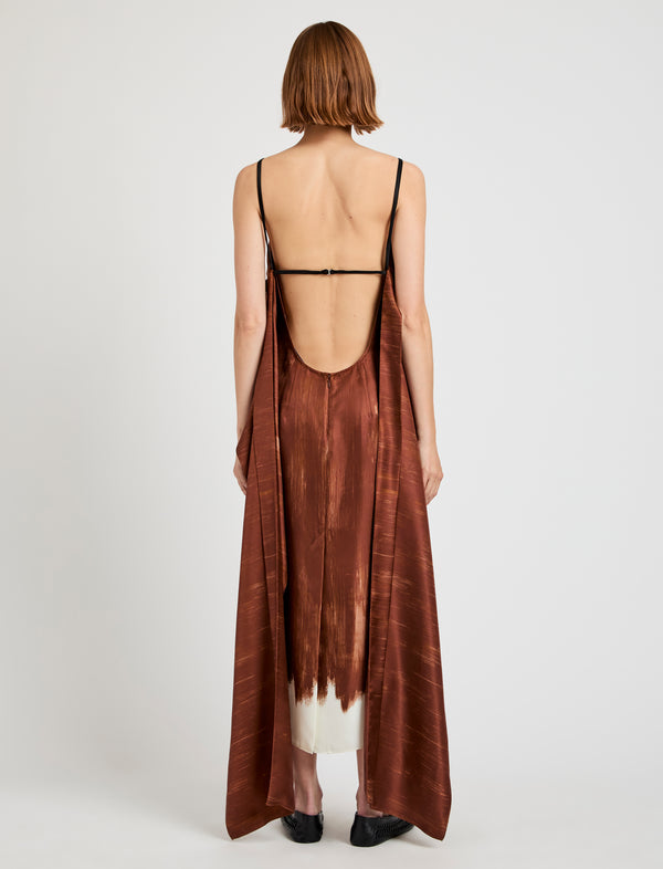 Proenza Schouler Proenza Schouler Wilma Dress In Double Printed Silk Twill - Sienna Multi