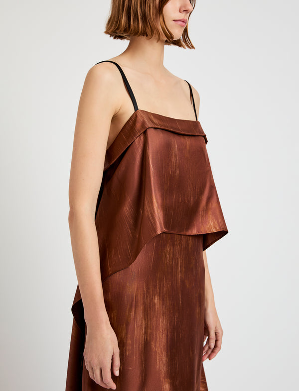 Proenza Schouler Proenza Schouler Wilma Dress In Double Printed Silk Twill - Sienna Multi