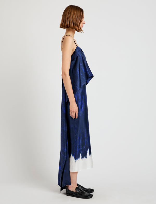 Proenza Schouler Proenza Schouler Wilma Dress In Double Printed Silk Twill - Cobalt Multi