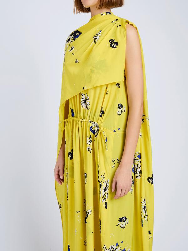 Proenza Schouler Proenza Schouler Ysabelle Dress In Printed Silk Viscose - Yellow Multi