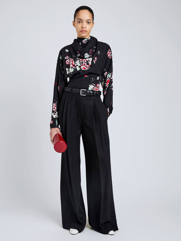 Proenza Schouler Proenza Schouler Ysabelle Top In Printed Silk Viscose - Black Multi