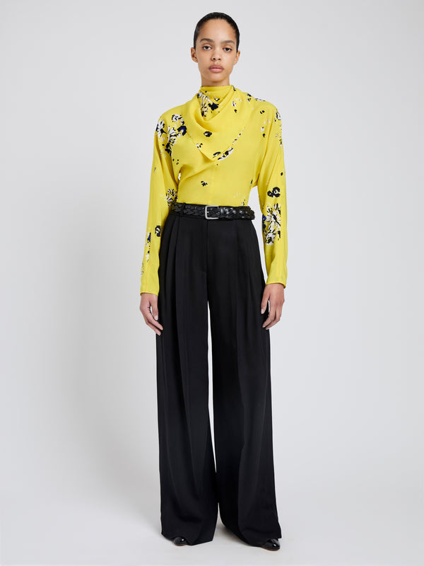 Proenza Schouler Proenza Schouler Ysabelle Top In Printed Silk Viscose - Yellow Multi
