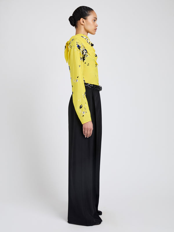Proenza Schouler Proenza Schouler Ysabelle Top In Printed Silk Viscose - Yellow Multi