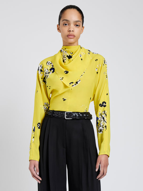 proenza schouler Proenza Schouler Ysabelle Top in Printed Silk Viscose - Yellow Multi