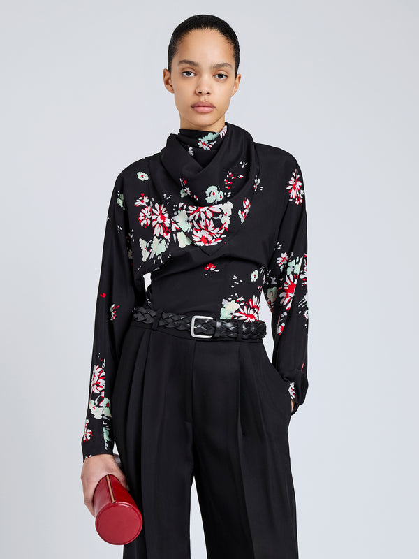 proenza schouler Proenza Schouler Ysabelle Top in Printed Silk Viscose - Black Multi