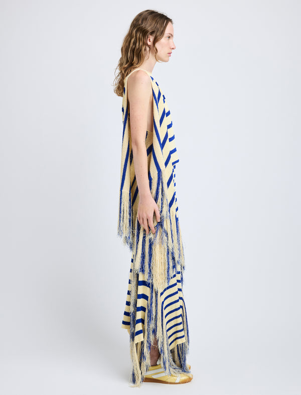 Proenza Schouler Proenza Schouler Yves Top In Stripe Fringed Knit - Pale Yellow Multi