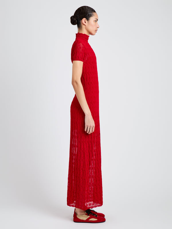 Proenza Schouler Proenza Schouler Zein Dress In Geo Textured Knit - Vermillion