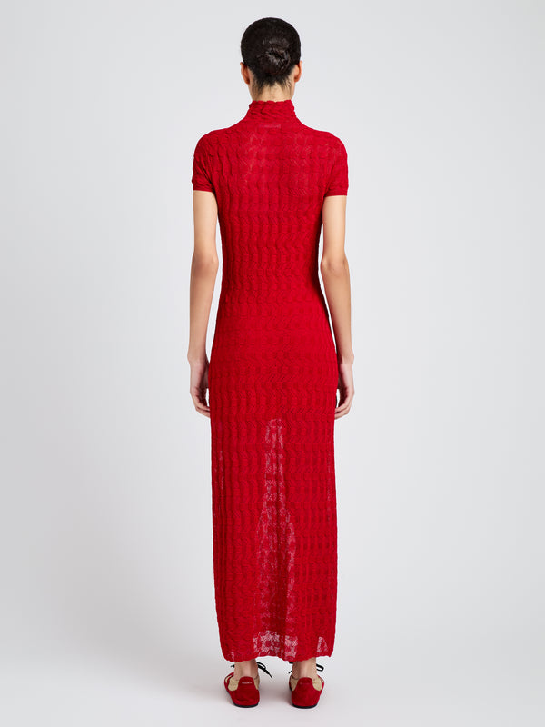 Proenza Schouler Proenza Schouler Zein Dress In Geo Textured Knit - Vermillion