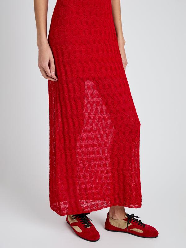 Proenza Schouler Proenza Schouler Zein Dress In Geo Textured Knit - Vermillion