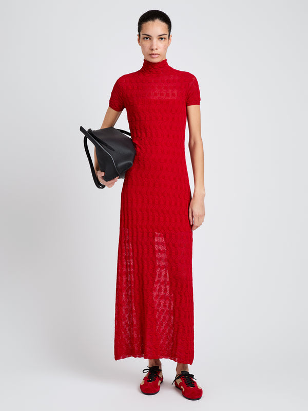 proenza schouler Proenza Schouler Zein Dress in Geo Textured Knit - Vermillion