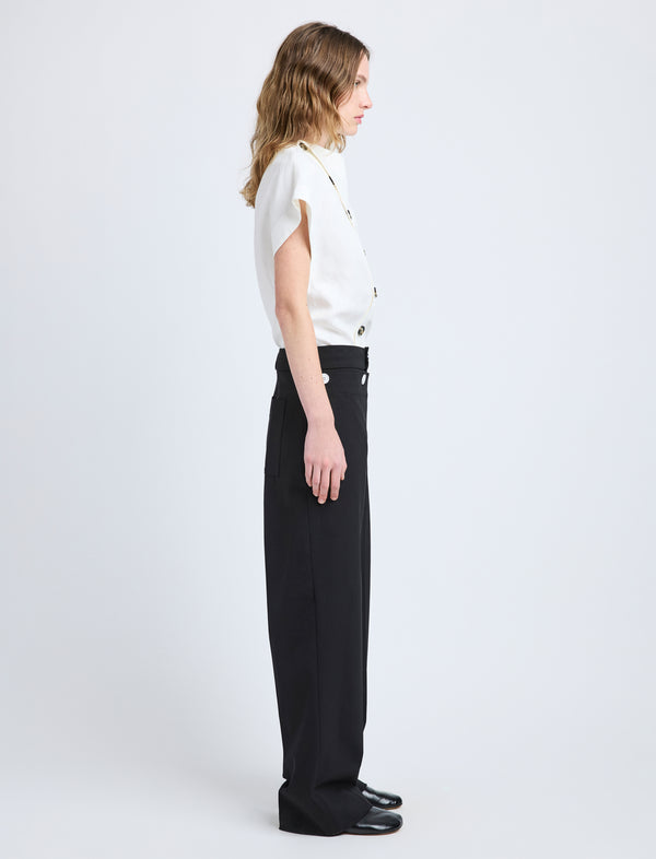 Proenza Schouler Proenza Schouler Zion Top In Linen Viscose - Off White