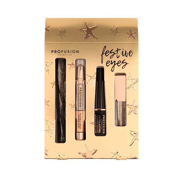Profusion Cosmetics Crimson Festive Eyes – Complete 4-Piece Eye Set