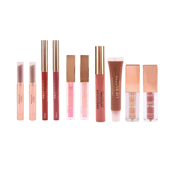 profusion cosmetics Crimson Festive Lips – 10-Piece Lip Collection