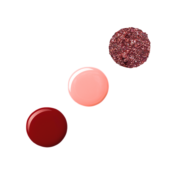 Profusion Cosmetics Crimson Gel Nails – 4-Piece Nail Polish Set With Top Coat