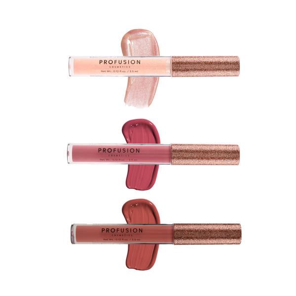 profusion cosmetics Crimson Perfect Pout – 3-Piece Lip Gloss Set