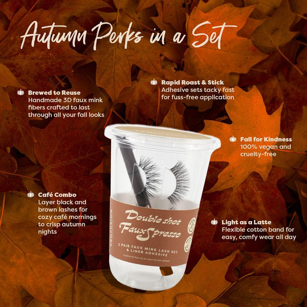 Profusion Cosmetics Double Shot Fauxspresso 2 Pair Faux Mink Lash Set + Adhesive