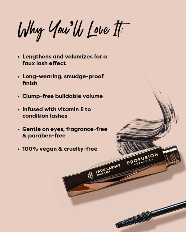 Profusion Cosmetics Faux Lashes | Lengthening & Volumizing Mascara