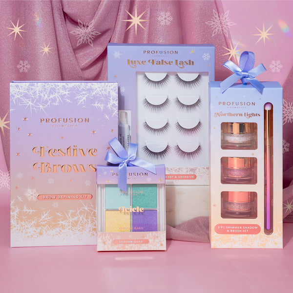 Profusion Cosmetics Frosted Snow Sparkle | 4 Pair Luxe False Lash Set