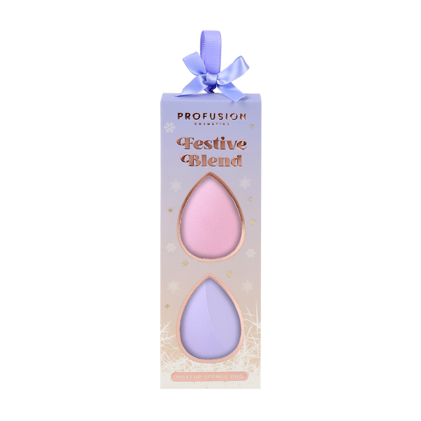 Profusion Cosmetics Frosted Snow Sparkle | Festive Blend Makeup Sponge Duo