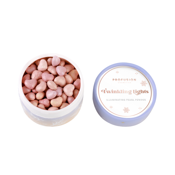 Profusion Cosmetics Frosted Snow Sparkle | Twinkling Lights Powder Puff Set