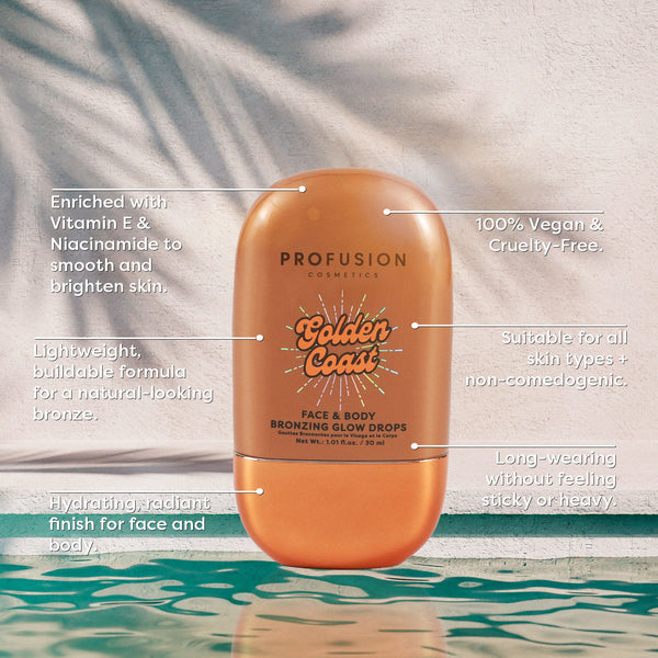 Profusion Cosmetics Golden Coast - Face & Body Bronzing Glow Drops
