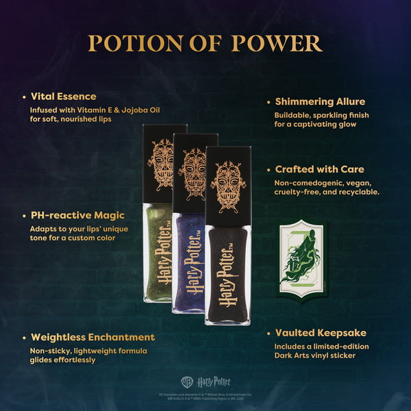 Profusion Cosmetics HP Dark Arts | Death Eater Bite Color Changing Shimmer Lip Oil