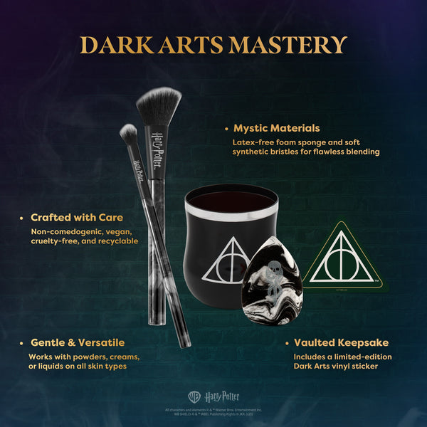 Profusion Cosmetics HP Dark Arts | Deathly Hallows™ Blend Makeup Brush & Sponge Set