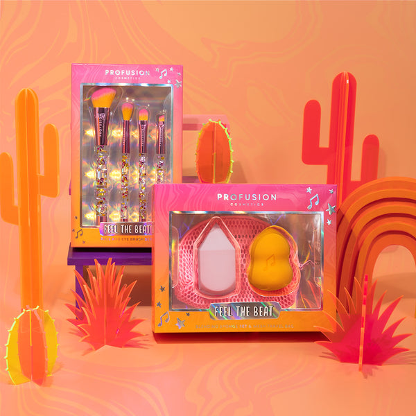 Profusion Cosmetics It's A Vibe | Feel The Beat 4-pc Face & Eye Brush Set