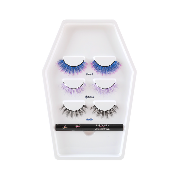 Profusion Cosmetics Lash Madness-3 Pair Faux Mink Lash Set Adhesive