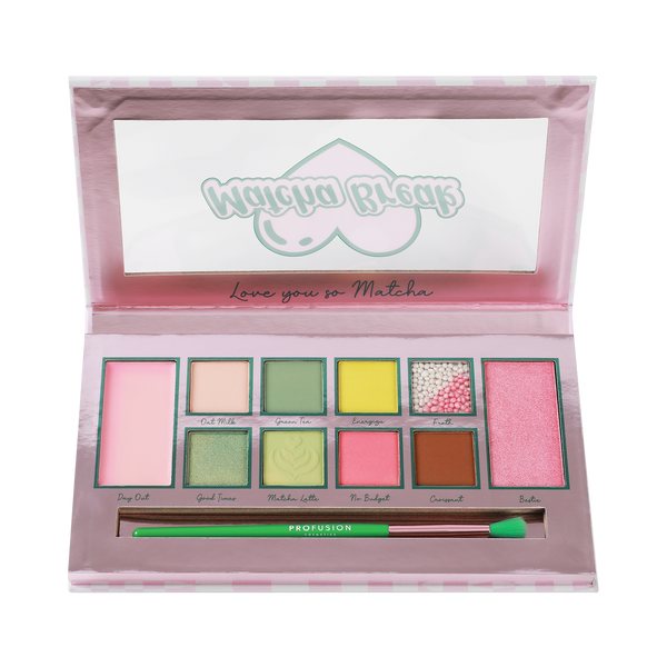 profusion cosmetics Matcha Break 10 Shade Palette & Brush