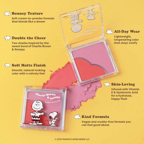 Profusion Cosmetics Peanuts 75th | Charlie Brown & Snoopy Bouncy Blush Duo