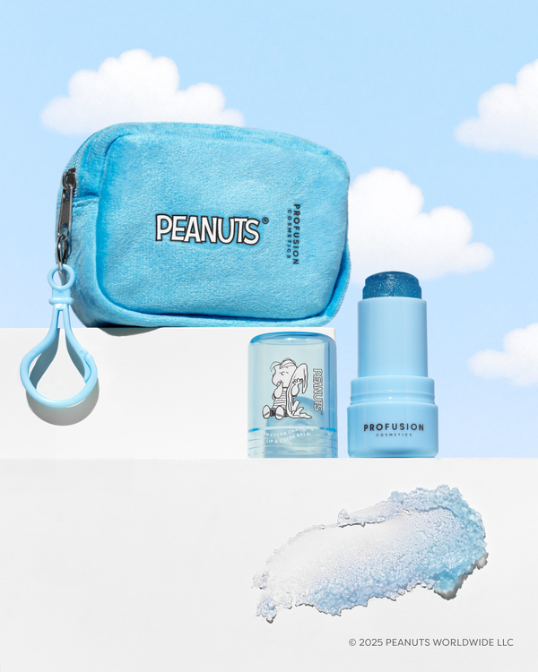 profusion cosmetics Peanuts 75th | Linus’s Cozy Tint PH Color Changing Balm & Security Blanket Pouch