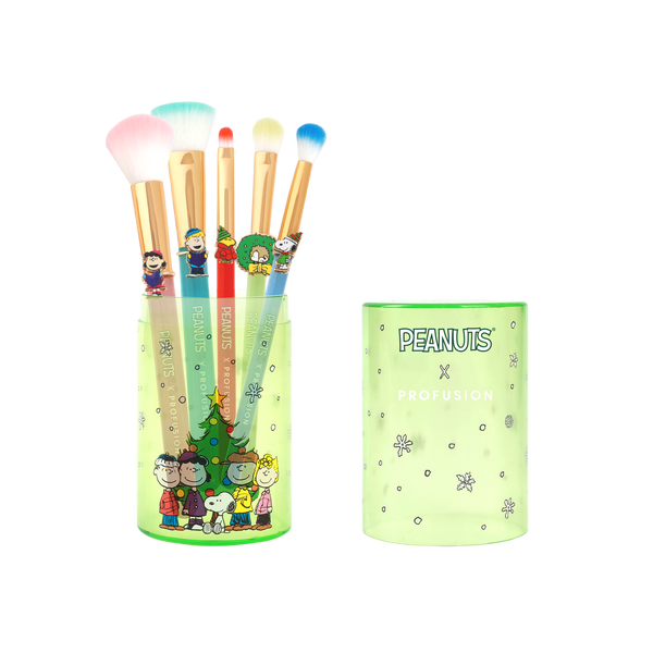 Profusion Cosmetics Peanuts Holiday | Merry & Bright Brush Set With Case
