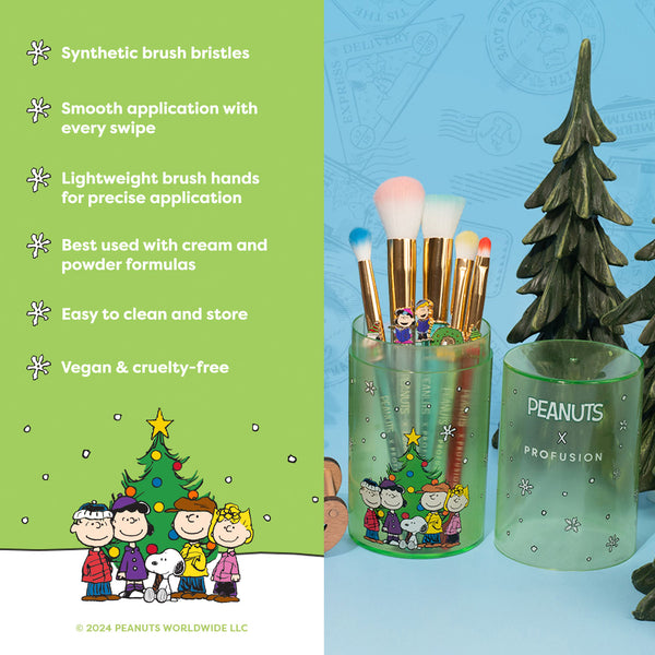 Profusion Cosmetics Peanuts Holiday | Merry & Bright Brush Set With Case