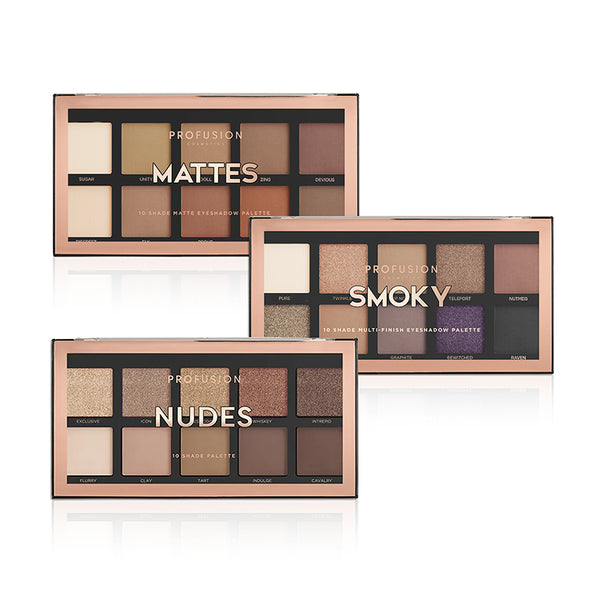 Profusion Cosmetics 10-Shade Trio Bundle