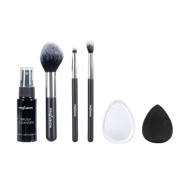 profusion cosmetics White Crystals Brush and Cleanser Set