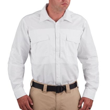 propper Men's Long Sleeve RevTac Shirt - Poplin White