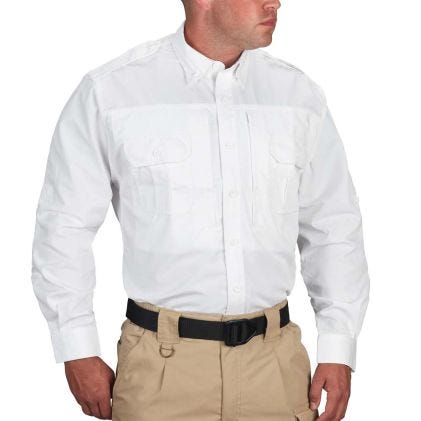 propper Men's Long Sleeve Tactical Shirt – Poplin White