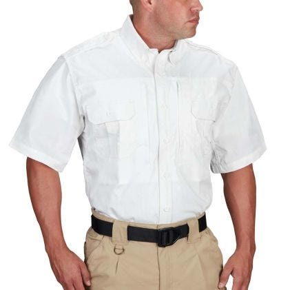propper Men's Short Sleeve Tactical Shirt – Poplin White