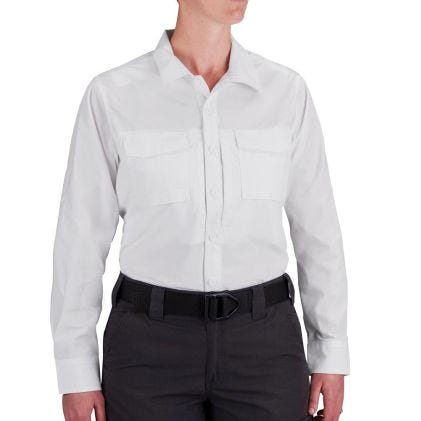 propper Women's Long Sleeve RevTac Shirt - Poplin White