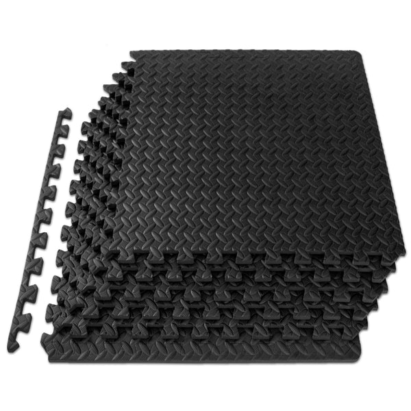 prosourcefit Diamond Plate Exercise Puzzle Mat 1/2-in Black