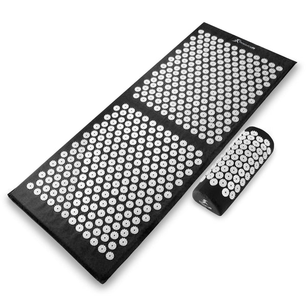 prosourcefit Full Body Acupressure Mat and Pillow Set Black