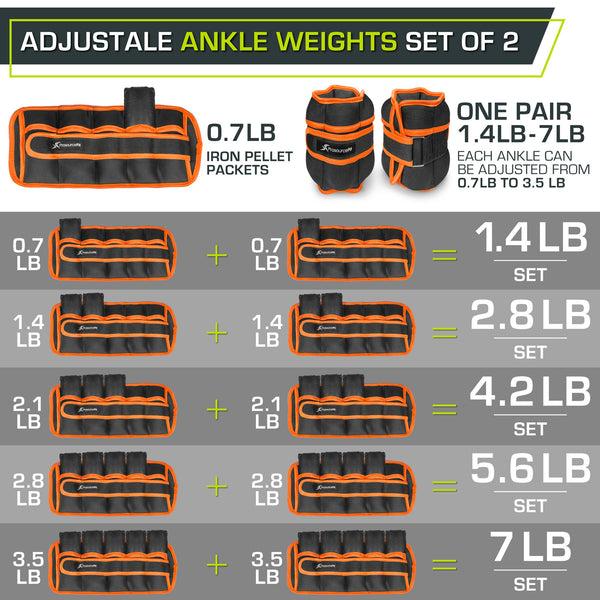 Prosourcefit Adjustable Ankle Weights 10 Lb