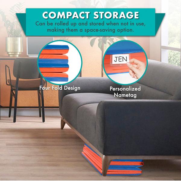 Prosourcefit Four-Fold Kids Rest Mat Blue-Gray