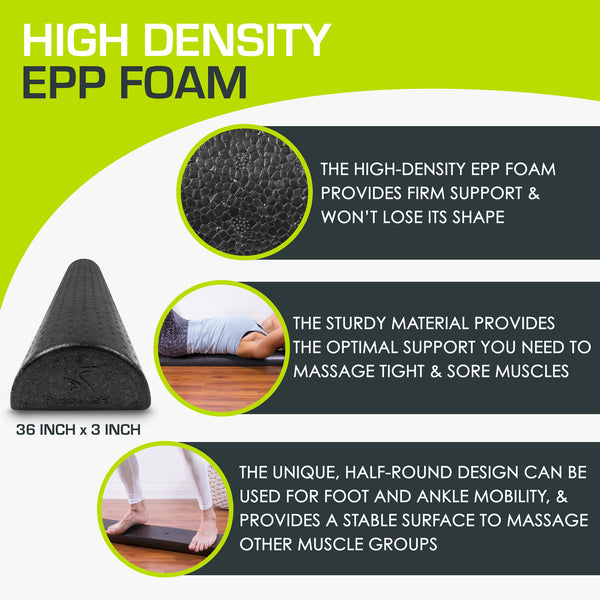 Prosourcefit High Density Half-Round Foam Roller