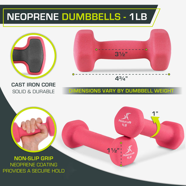 Prosourcefit Neoprene Dumbbells 1 Lb