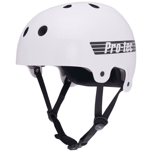 Protec OLD SCHOOL LOW PRO ASIA FIT HELMET - GLOSS WHITE (CERTIFIED)