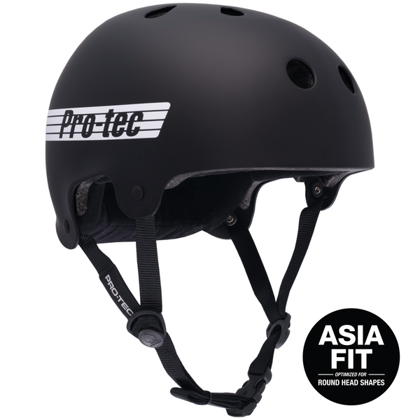 protec OLD SCHOOL LOW PRO ASIA FIT HELMET - MATTE BLACK (CERTIFIED)