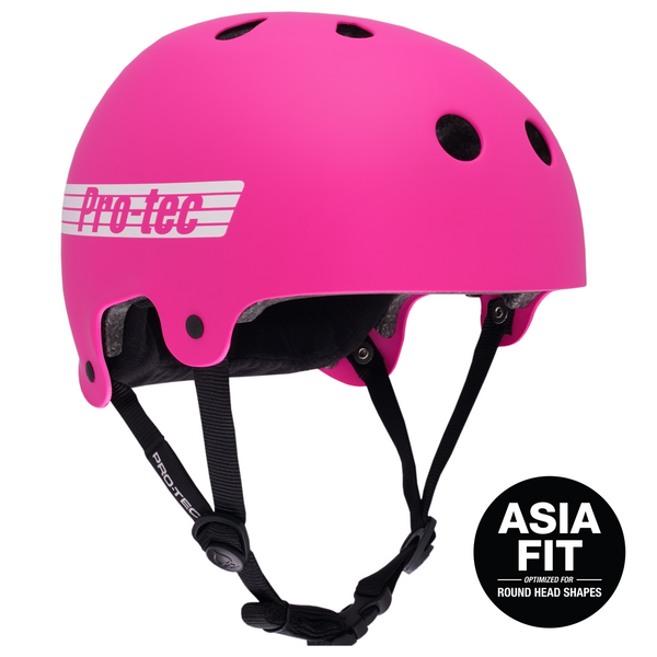 protec OLD SCHOOL LOW PRO ASIA FIT HELMET - MATTE PINK (CERTIFIED)